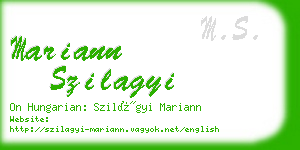 mariann szilagyi business card